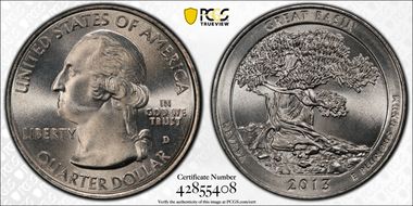 2013-D 25C Great Basin NP MS68