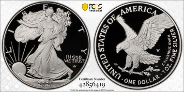 2021-W  $1 Silver Eagle - Type 2 First Strike PR70DCAM