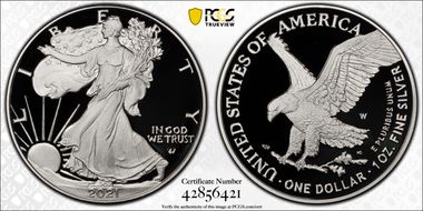 2021-W  $1 Silver Eagle - Type 2 First Strike PR70DCAM