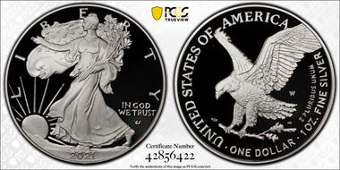 2021-W  $1 Silver Eagle - Type 2 First Strike PR70DCAM