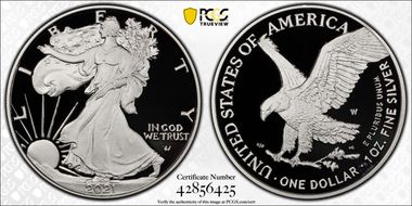 2021-W  $1 Silver Eagle - Type 2 First Strike PR70DCAM