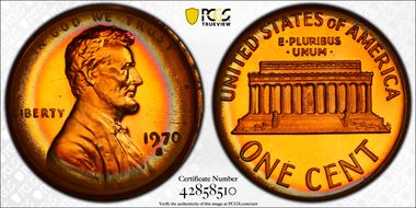 1970-S 1C Large Date PR67RB