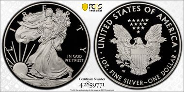 2017-W $1 Silver Eagle PR69DCAM