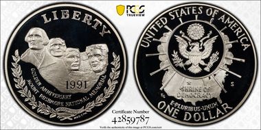 1991-S $1 Mount Rushmore PR69DCAM