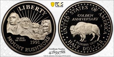 1991-S 50C Mount Rushmore PR68DCAM
