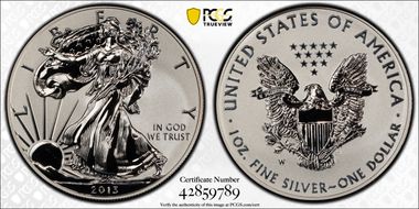 2013-W $1 Reverse Proof West Point Mint Set PR69