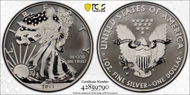 2013-W $1 Enhanced Silver Eagle West Point Mint Set SP70