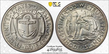 1936 50C Rhode Island MS64