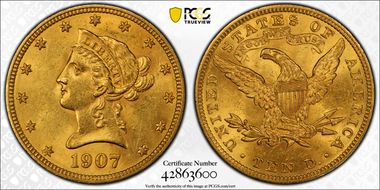 1907 $10 Liberty MS61