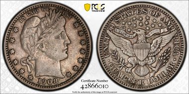 1908-O 25C VF35