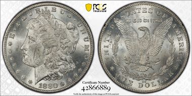 1880-CC $1 VAM 7 8/7 Rev of 78 GSA Hoard MS62