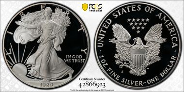 1988-S $1 Silver Eagle PR69DCAM