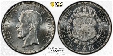 1939-G 2 Kr KM-787  Ag MS64