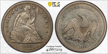 1860-O $1 AU50