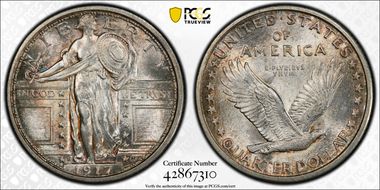 1917-D 25C Type 1 MS64FH