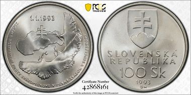 1993 100 Kor National Independence MS69