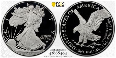 2021-S $1 Silver Eagle - Type 2 First Strike PR70DCAM