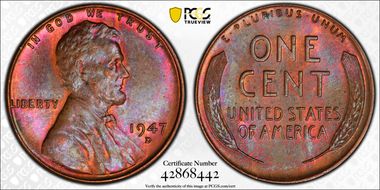 1947-D 1C MS64BN