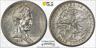 1918 50C Lincoln-Illinois MS62
