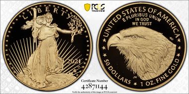 2021-W $50 Gold Eagle - Type 2 First Strike PR70DCAM