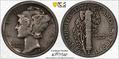 1921-D 10C VF25