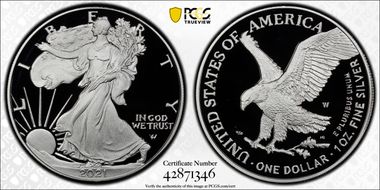 2021-W  $1 Silver Eagle - Type 2 First Strike PR70DCAM
