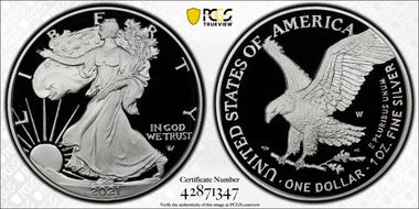 2021-W  $1 Silver Eagle - Type 2 First Strike PR70DCAM