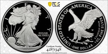 2021-W  $1 Silver Eagle - Type 2 First Strike PR70DCAM