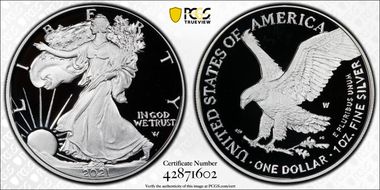 2021-W  $1 Silver Eagle - Type 2 First Strike PR69DCAM