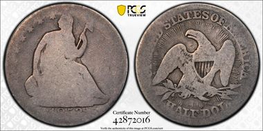 1853 50C Arrows & Rays FR2