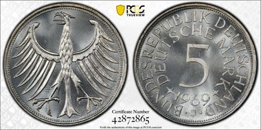 1969-J 5 Mk Regular Issue MS67