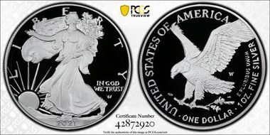 2021-W  $1 Silver Eagle - Type 2 First Strike PR69DCAM