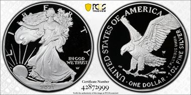 2021-W  $1 Silver Eagle - Type 2 First Strike PR69DCAM