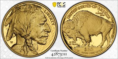 2017-W $50 American Buffalo  .9999 Fine Gold PR70DCAM