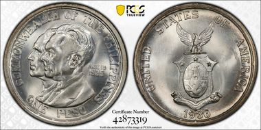 1936-M Peso Murphy-Quezon MS67