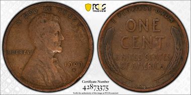 1909-S VDB 1C VF25BN