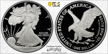 2021-W  $1 Silver Eagle - Type 2 First Strike PR70DCAM