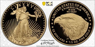 2021-W $25 Gold Eagle - Type 2 First Strike PR70DCAM