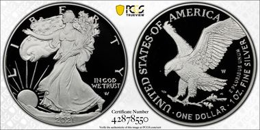 2021-W  $1 Silver Eagle - Type 2 First Strike PR69DCAM