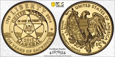 2015-W $5 U.S. Marshals Service PR70DCAM