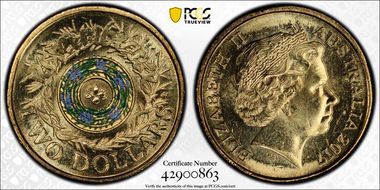 2017 $2 Remembrance Day Colorized MS65