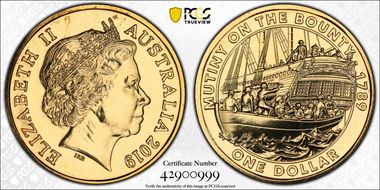 2019 $1 Mutiny on The Bounty 1789 MS67
