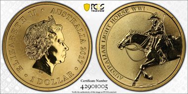 2017-P $1 Australian Light Horse WWI MS68