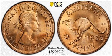 1956 (m) 1D MS65+ RD