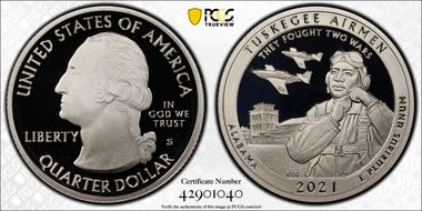 2021-S 25C Tuskegee Airmen NP First Strike PR69DCAM