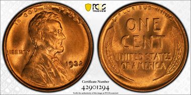 1932 1C MS66+ RD