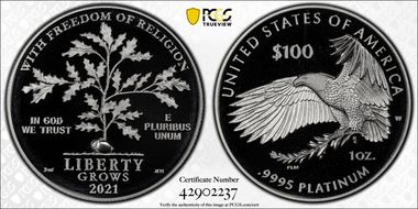 2021-W $100 Freedom of Religion First Strike PR69DCAM