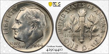 1964-D 10C MS66FB