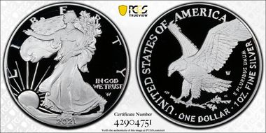 2021-W  $1 Silver Eagle - Type 2 First Strike PR69DCAM