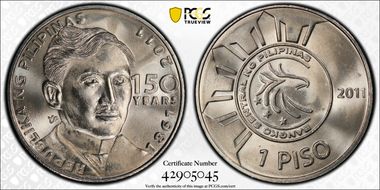 2011 Piso Jose Rizal MS66